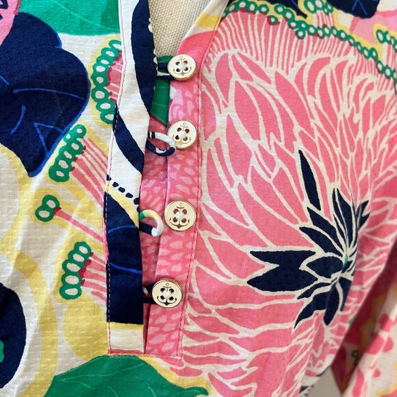 Talbots Floral Seersucker Button Down Top - Picture 2 of 6